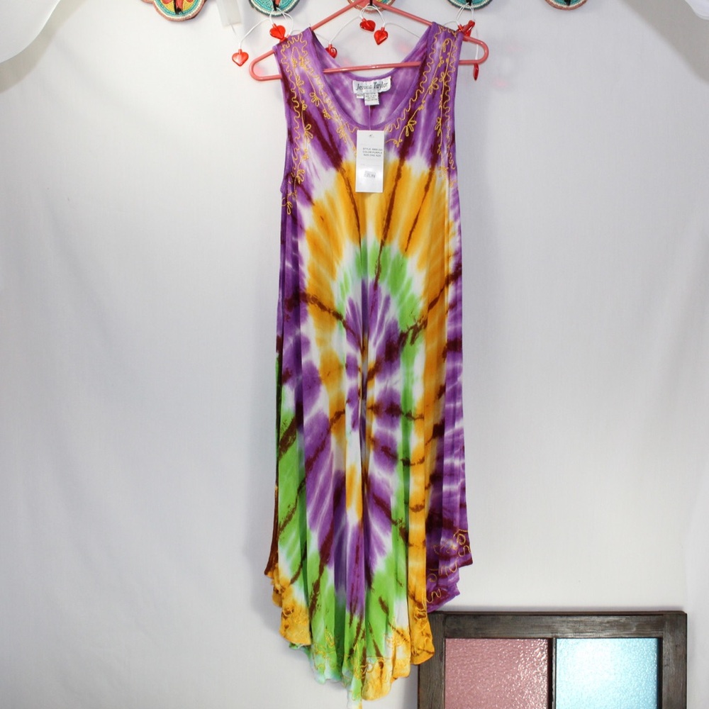 Nwt Jessica Taylor Tie dye sleeveless dress missy one size womens small-medium